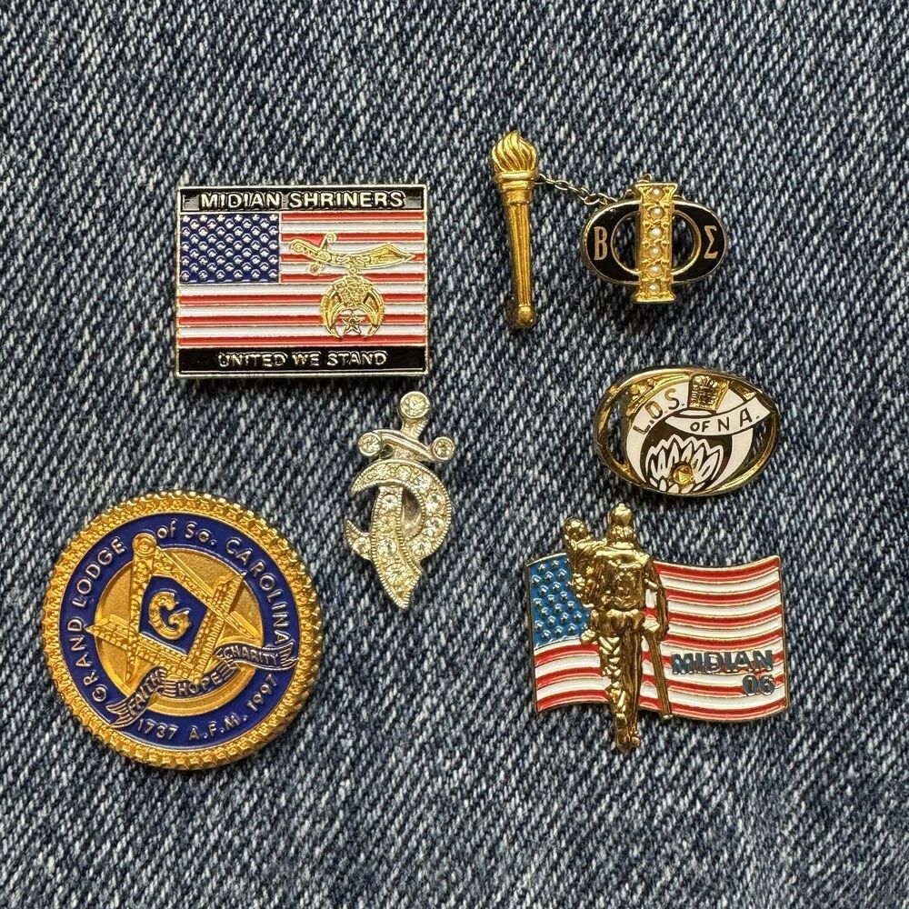 Masonic/Shriners Lapel Pin Lot Midian Shriners Grand Lodge South Carolina